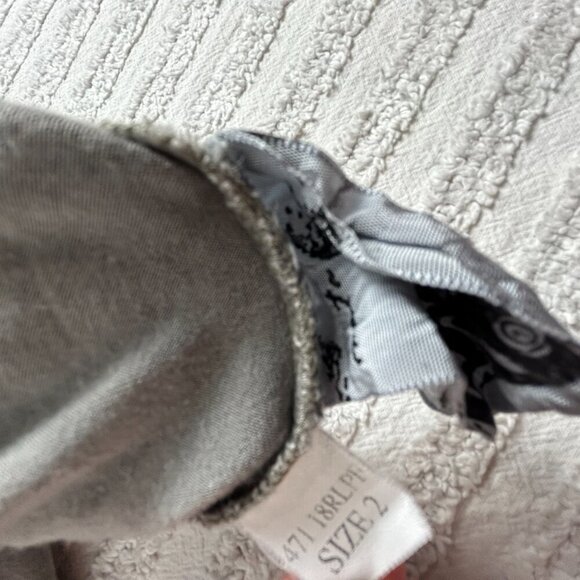 Blue Fish 1998 Hand Printed Flower Maxi Skirt Sz 2 Gray Elastic Waist Art Wear - Picture 4 of 8